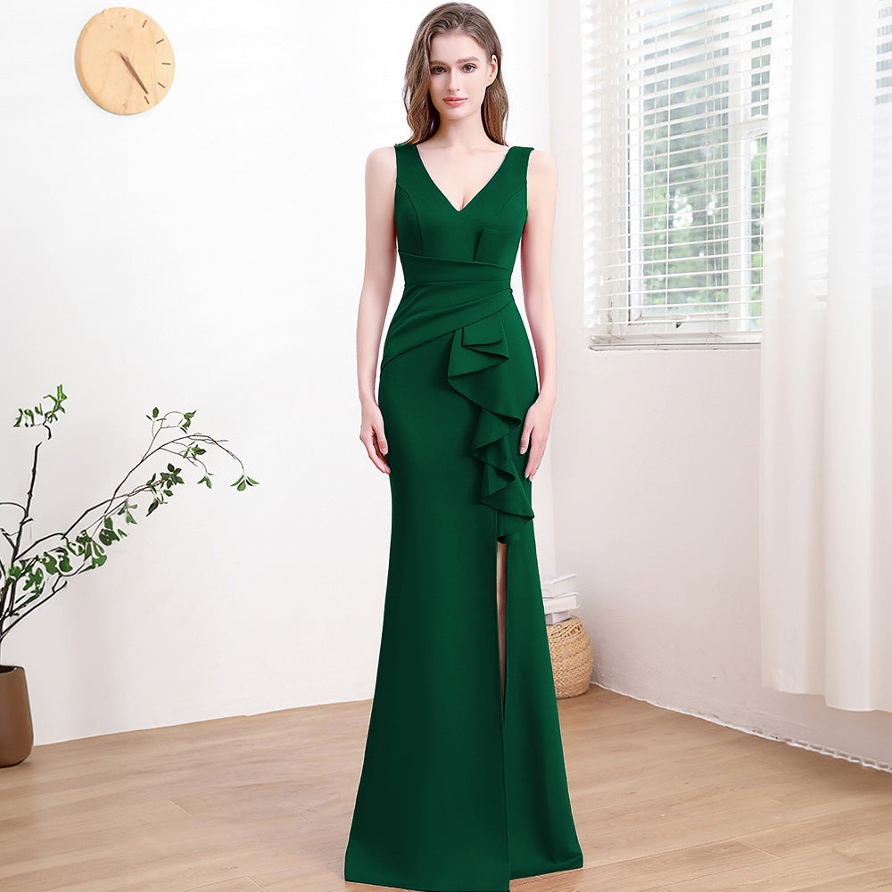 Gown soirée pour les femmes haut de gamme élégant simple et léger luxe