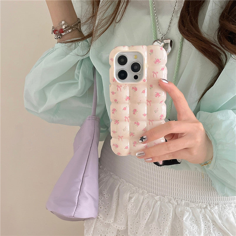 Modèle floral Egg 3D Waffle cas téléphone