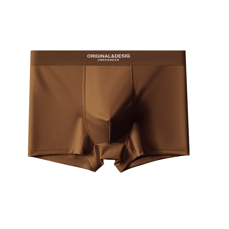 Sous-vêtements en soie de luxe satiné de luxe pour hommes Boxers respirants d'été Boxers