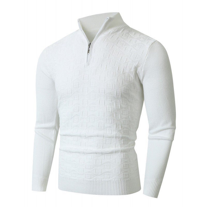 Tendance homme Slim-fit Sweater thermique de couleur unie