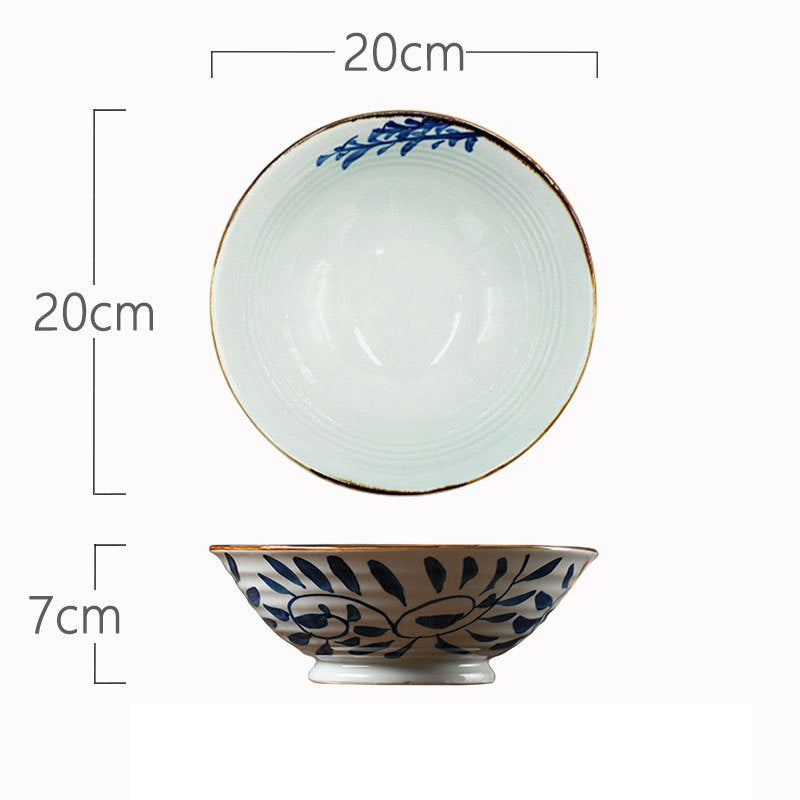 Couleur sous glaçure à haute température Peint à la main en céramique Cross Grain Bowl