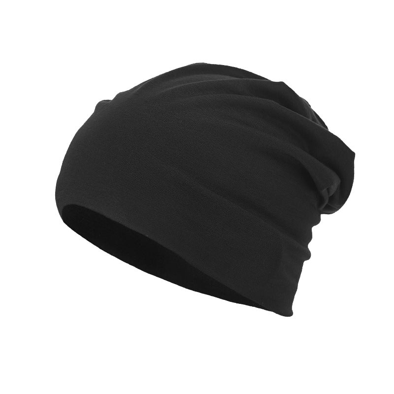 Toute la saison, polyvalent Solide-couleur Slouchy Bonnet avec un design enroulé