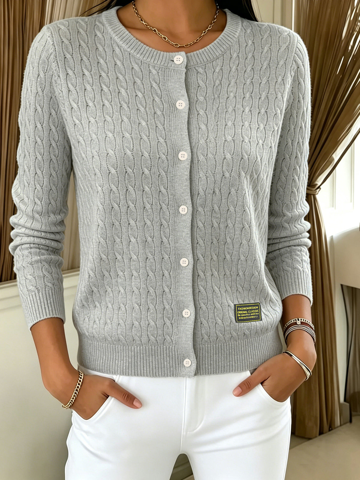 Women's long-sleeved button-up shirt