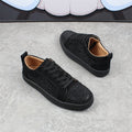 Sneakers de mode respirants bas-haut pour hommes Strass Rouge Fond