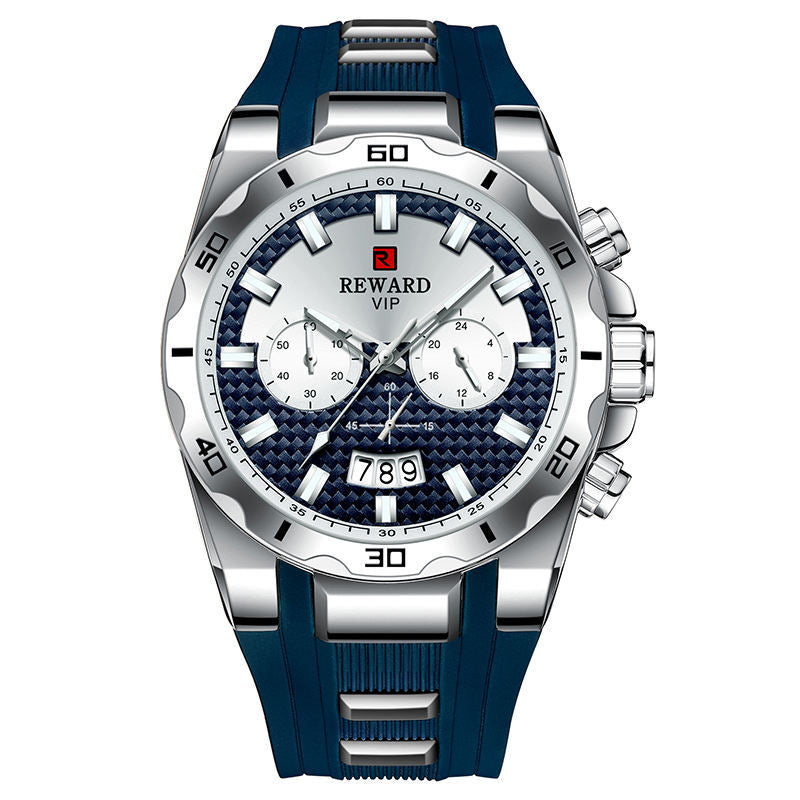 REWARD Mens Montre en noir et or avec un design cool et la fonction de calendrier