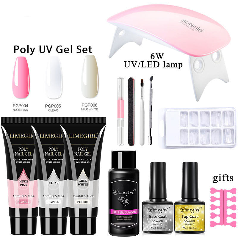 Gel d'extension de ongles ensemble cristal photothérapie UV