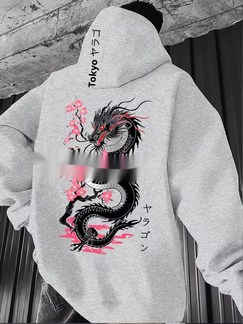 Sweatshirt à capuche imprimé casual homme