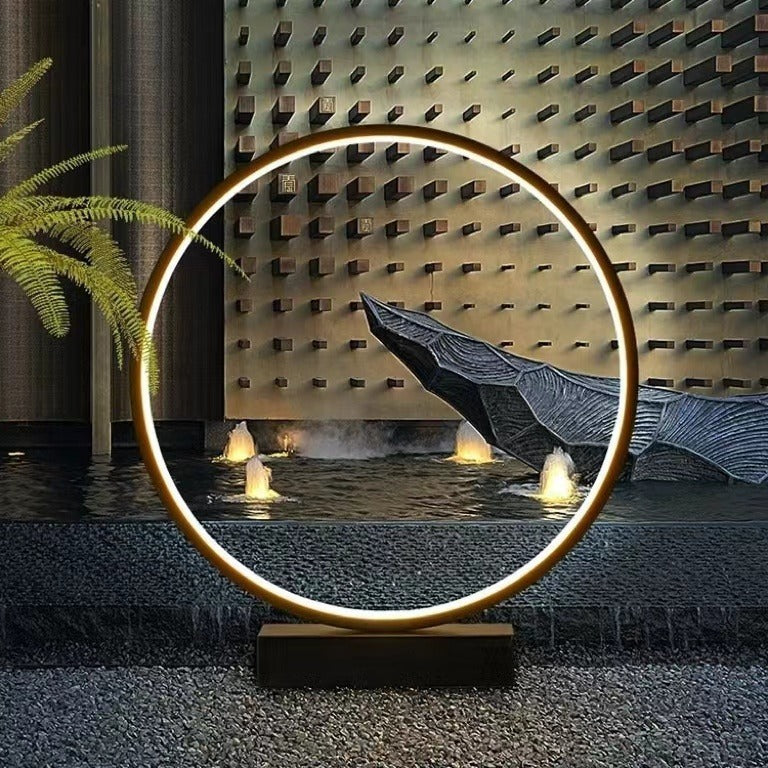 Courtyard pelouse lampe extérieur étanche simple anneau rond lampe de paysage