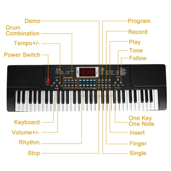 61 Clés Musique numérique Clavier électronique Électrique Instrument de piano musical Enfants Apprendre