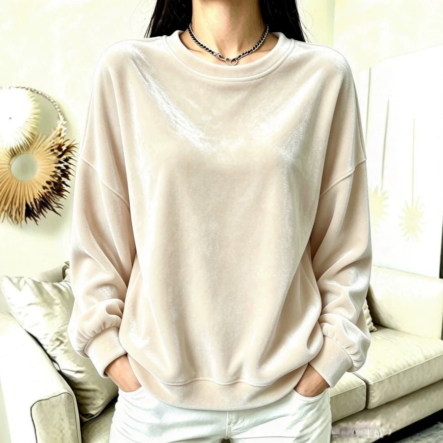 Femmes Casual Gold-velvet manches longues Hoodie