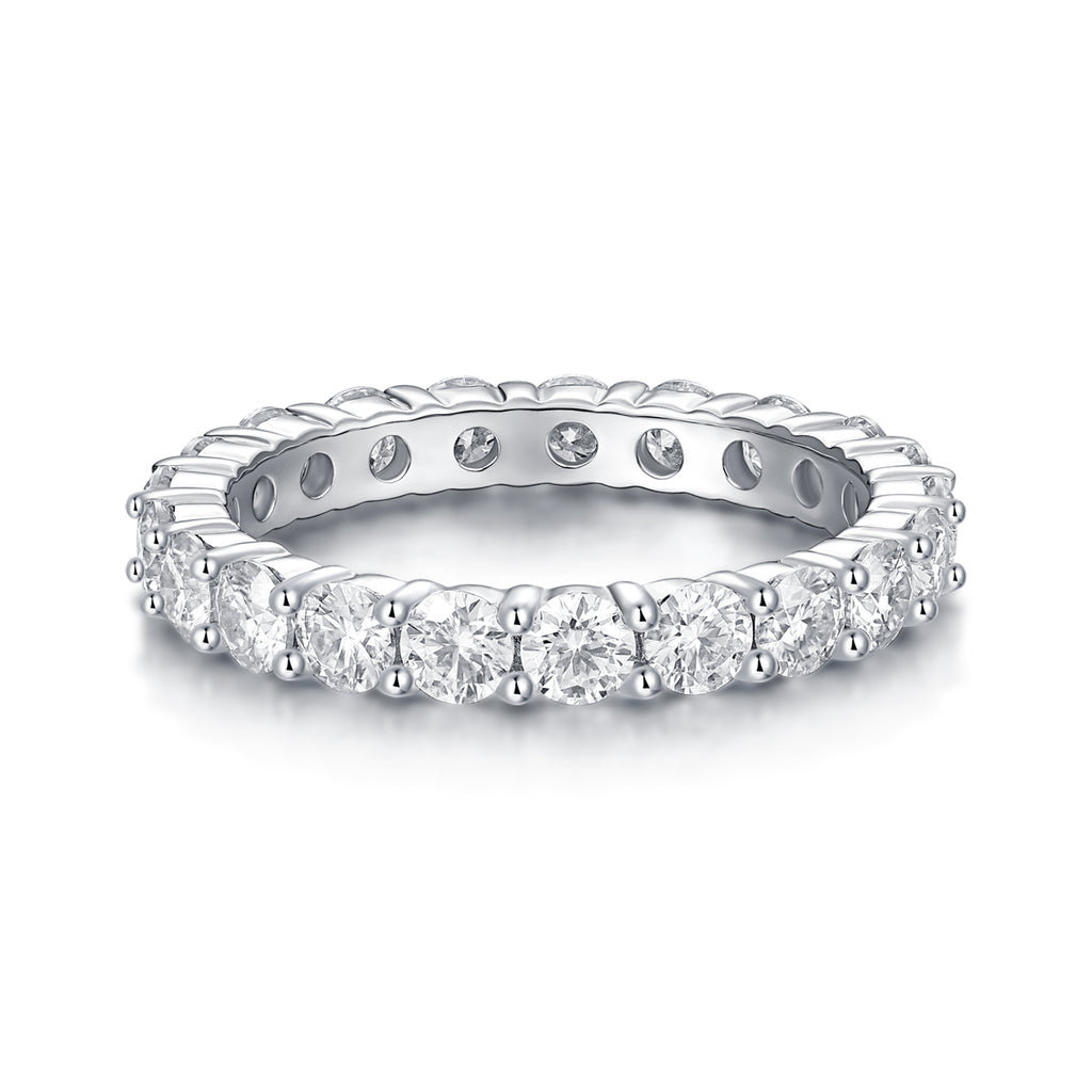 S925 Argent 2.1g Anneau d'éternité en mousse de platine