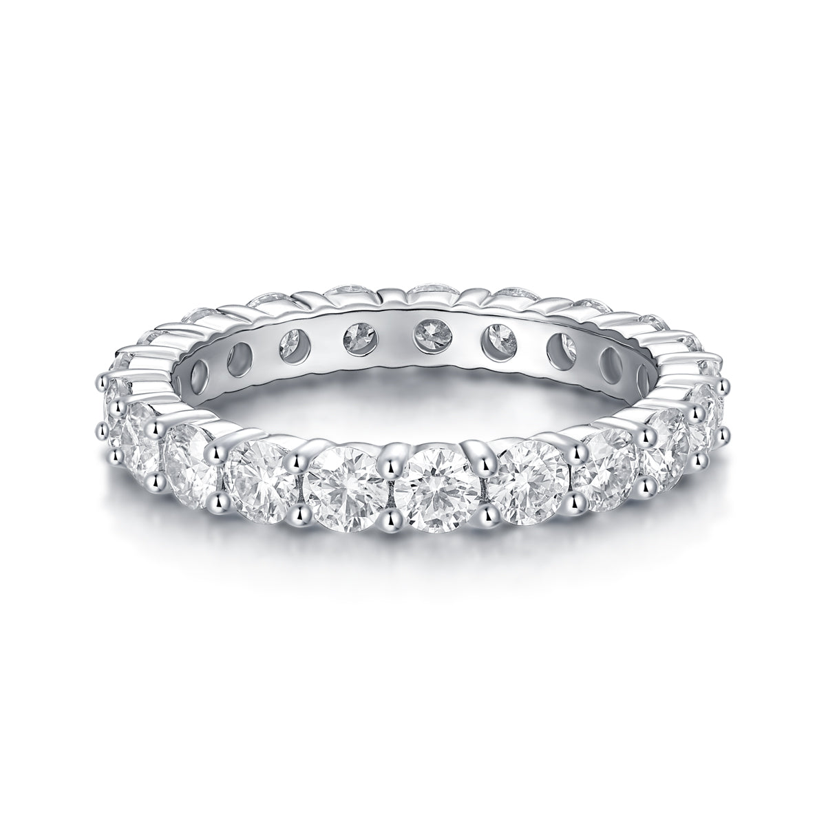 S925 Argent 2.1g Anneau d'éternité en mousse de platine