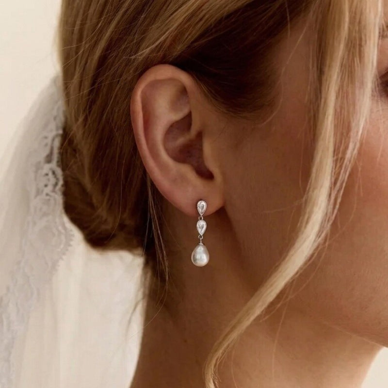 Meilleures ventes Boucles d'oreilles pendentif Pearl Design Niche avec une sensation Premium