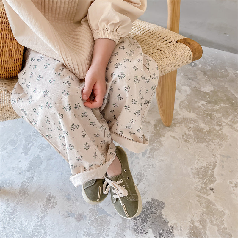 Pantalons en coton lavés d'automne