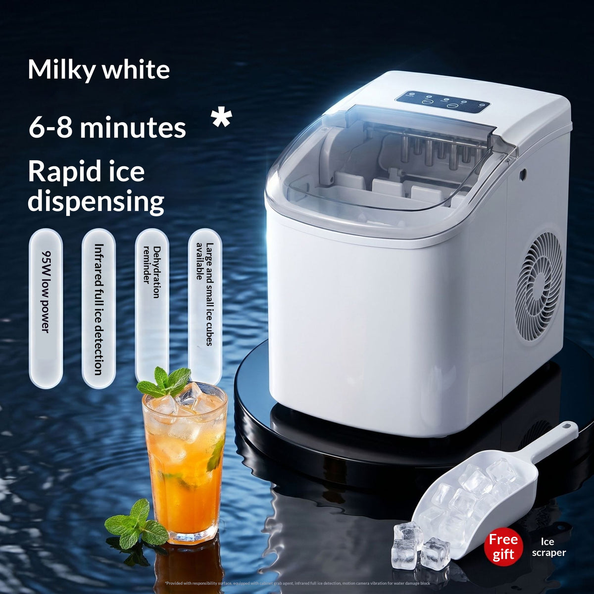 Smart Mini entièrement automatique fabricant de glace ronde