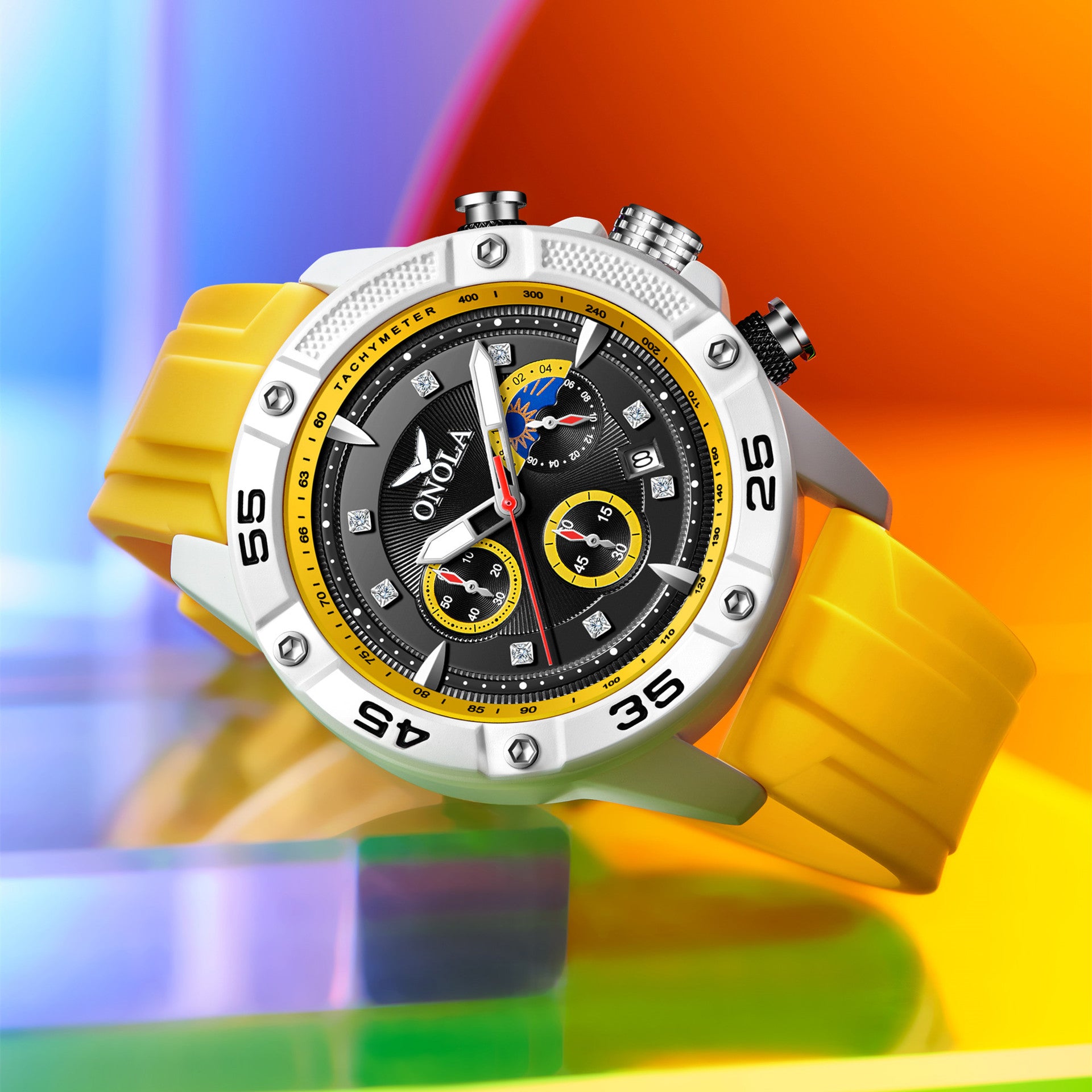 Mode Casual Style Multifonctionnel Quartz Waterproof Tape Watch