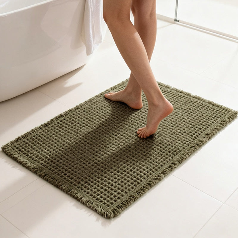 Tapis de porte antidérapant à texture gaufrée à séchage rapide