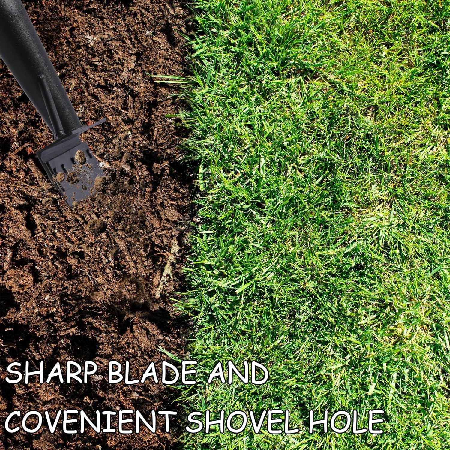 Pelle de jardin de 23 cm en noir avec acier inoxydable robuste