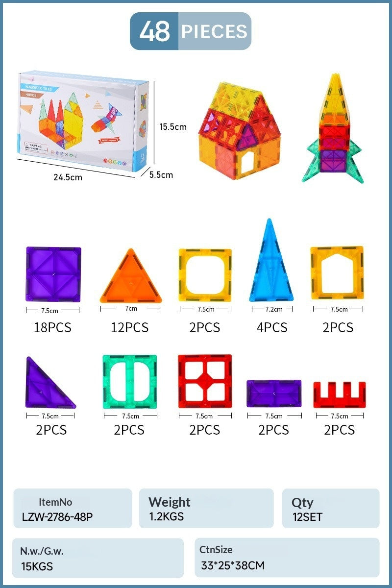 Assemblage Magnetic Square Block Building Jouets