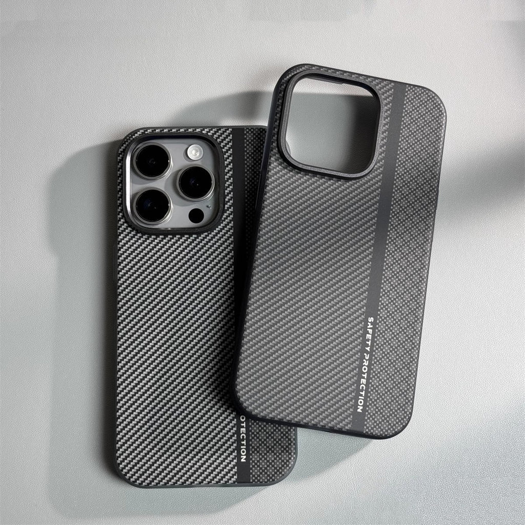 Couverture de protection anti-dérapante pour téléphone portable en fibre de carbone
