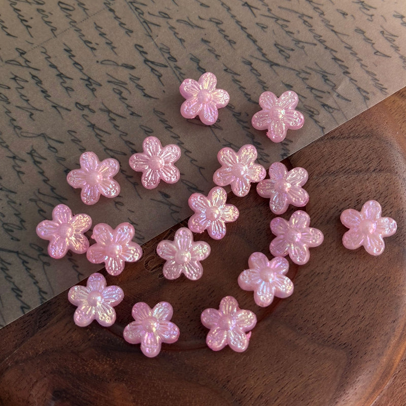 10mm couleur mixte perles de fleurs acryliques cinq-pieds