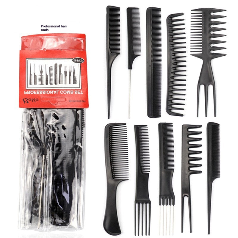 Ensemble de 10 pièces Peigne de coiffure costume Barber Shop Peigne de maquillage pour salon de coiffure