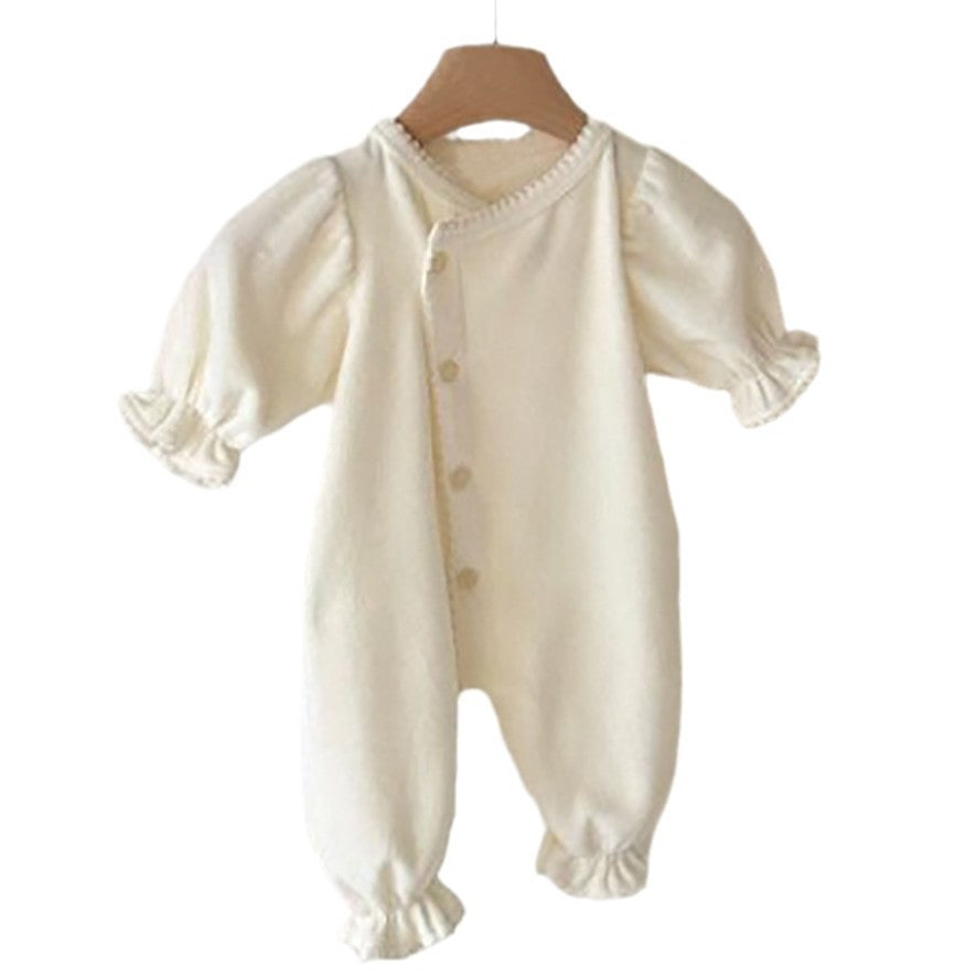 Romper en une seule pièce de style long avec une seule rangée de snaps pour bébés