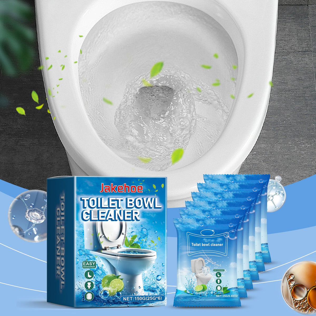 JAKEHOE Sachets en poudre de nettoyage de bol de toilette