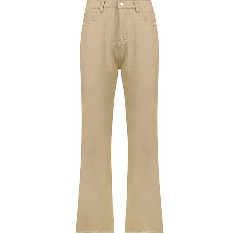Women's High-Waisted Solid-Color Slim-Fit Jeans