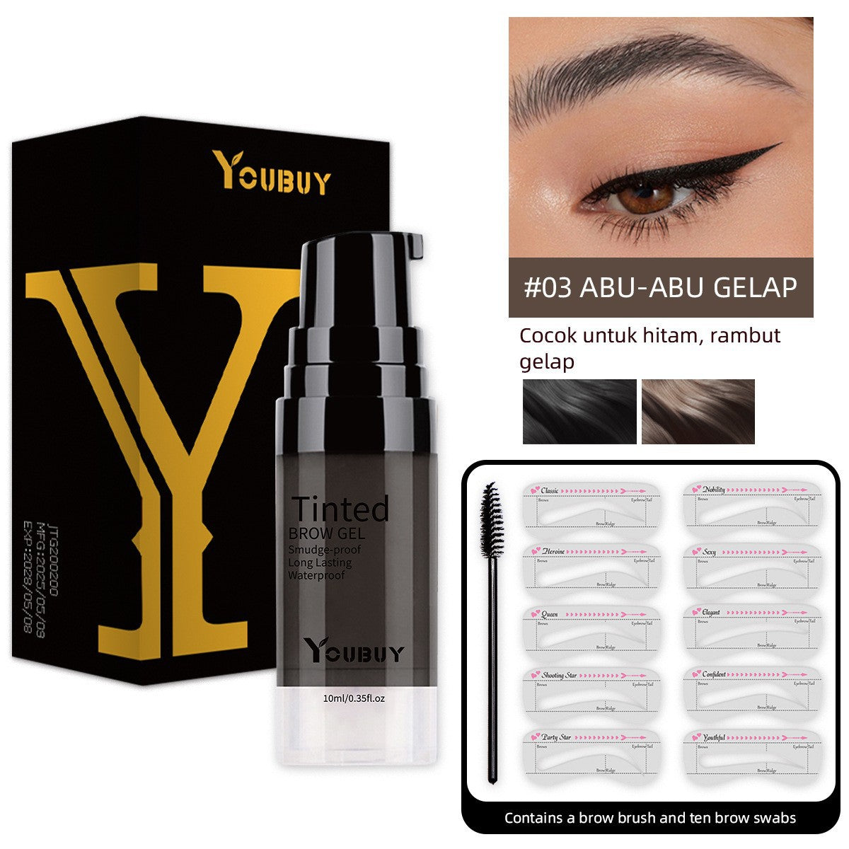 YOUBUY Gel des sourcils brun clair