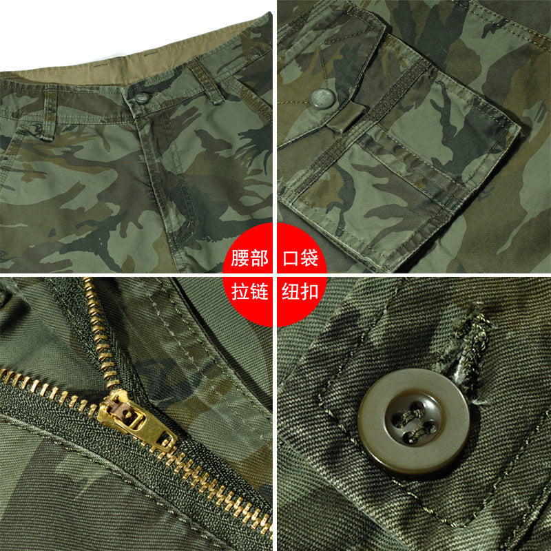 Homme Summer Loose Fit Cargo Short Tissu mince Multi Pocket Camo Bermuda & Capri Cas