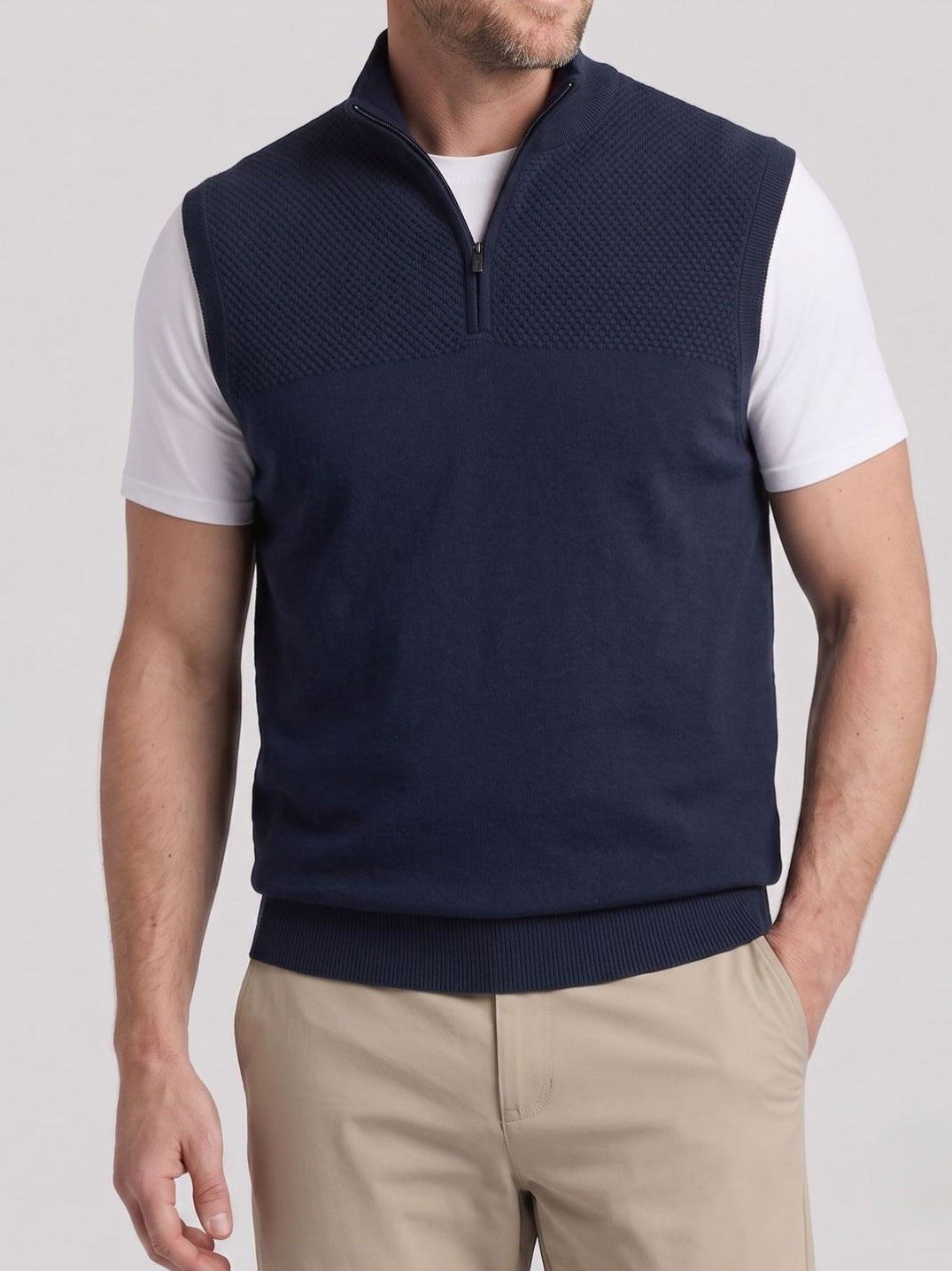 Men's Sleeveless Knitted Cardigan
