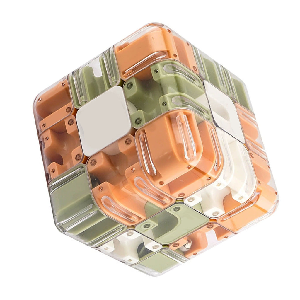 3D Labyrinthe Cube plastique Trois Dimensionnel Rotation Cube Puzzle Jeu de jeu pour les âges Ove