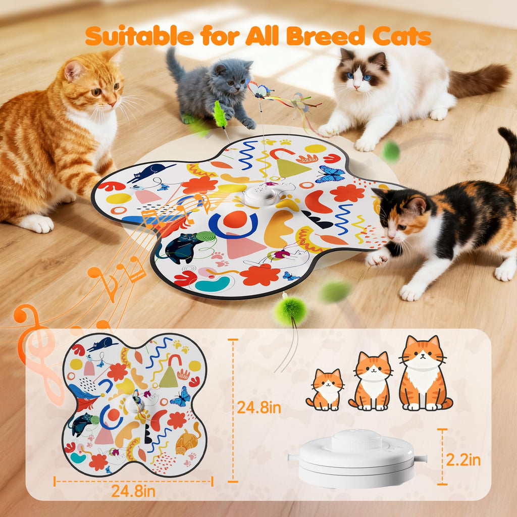 Jouet de chat interactif pour chats d'intérieur - Rechargeable Automatic Hide & Cherche avec Fluttering B