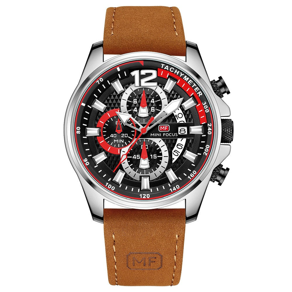Multifonctionnel Sports imperméable hommes montre Crazy Horse Ceinture