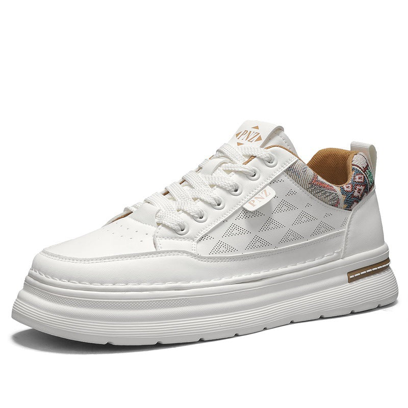 Hommes Casual Sports Blanc Sneakers avec une épaisse semelle