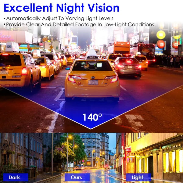 2K HD avant Dash Cam pour voiture avec écran IPS vision nuit enregistrement inclus 32G Stor