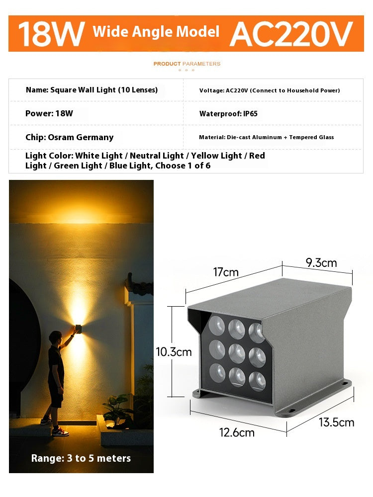 Lampe murale extérieure étanche Facade éclairage double tête