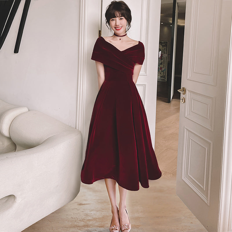 Robe de fiançailles rouge de mariage d'été