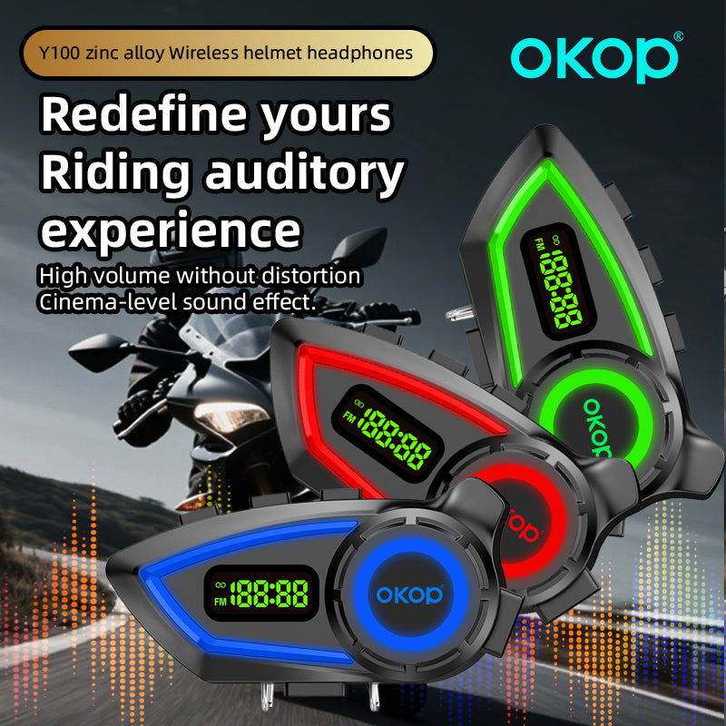 KP-290 Casque de moto Bluetooth casque Intercom Musique imperméable Bruit Annulation Di