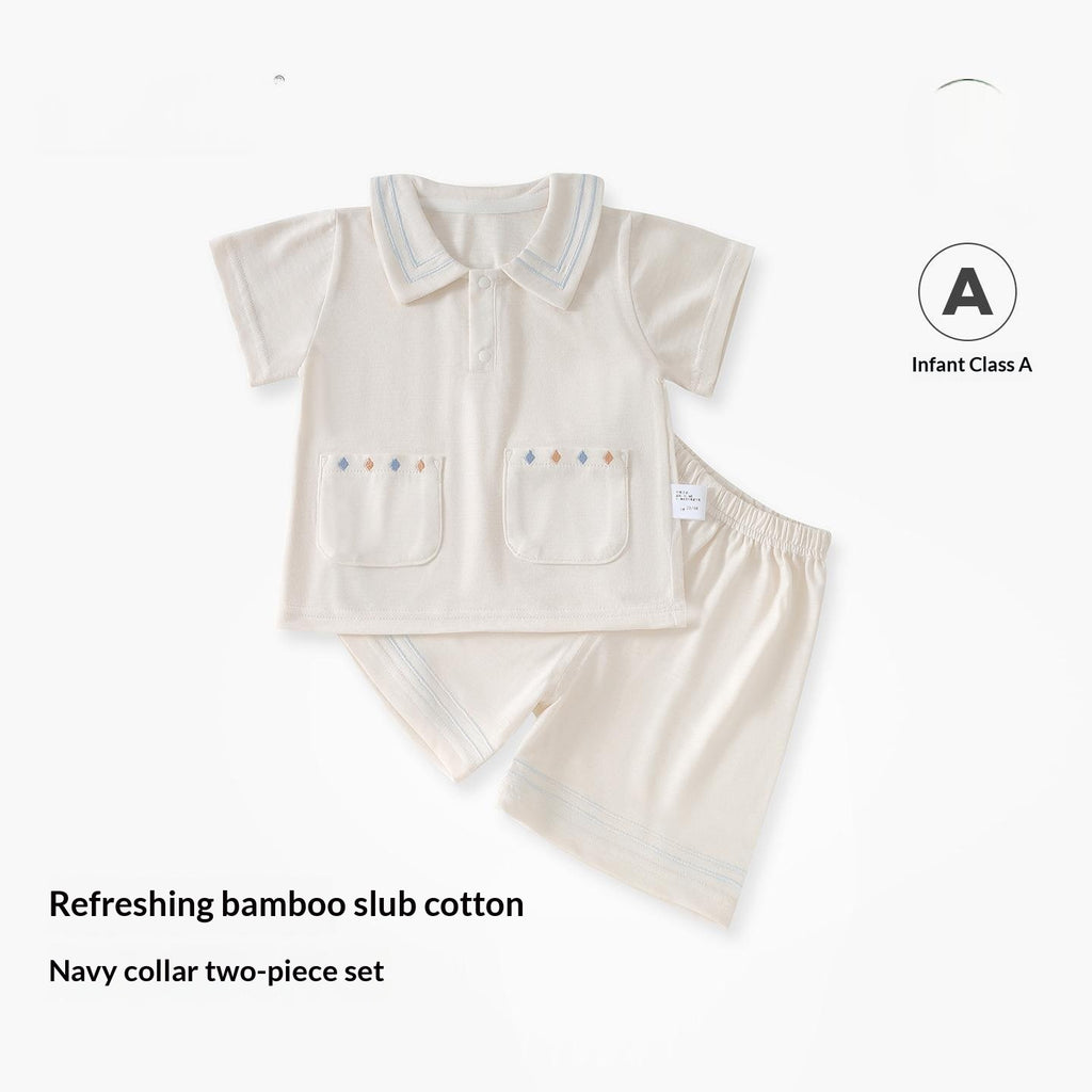 Ensemble de shorts à manches courtes pour bébé tout-petit - Deux pièces respirantes légères pour la somme