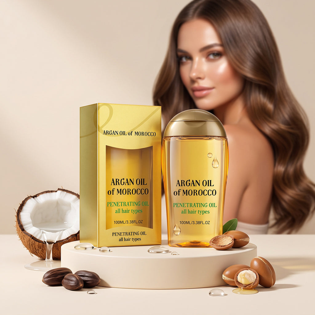 Huile de cheveux hydratante Doucement Nourrit laissant les cheveux doux et brillant