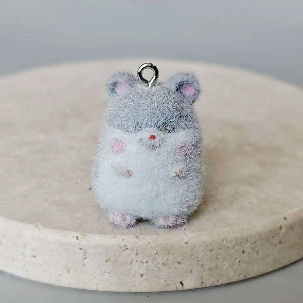 Accessoire porte-clés animal de hamster flottant en résine