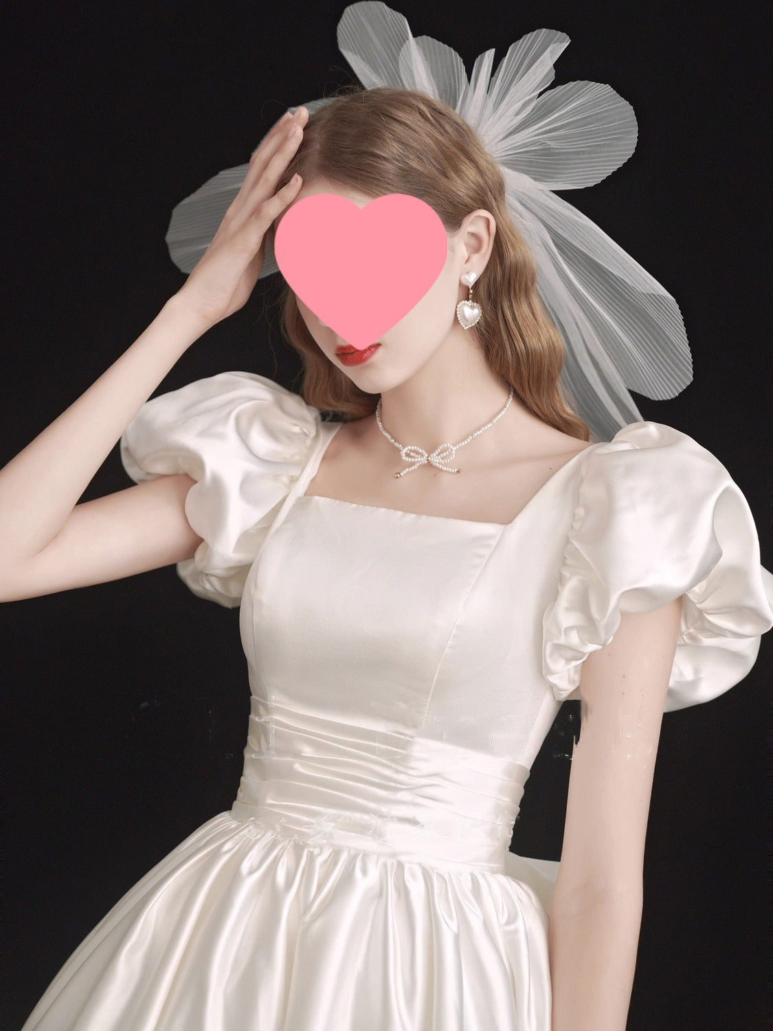 Robe de mariée légère française Satin Vintage Trip Shoot Robe de mariée