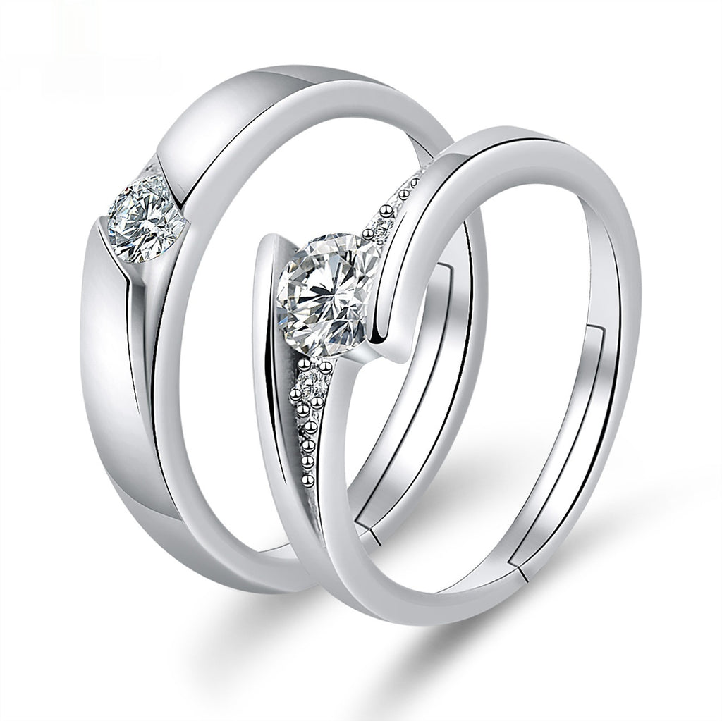 Moissanite Engagement Couple Anneaux Couple