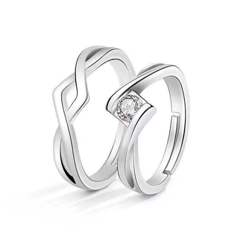Moissanite Engagement Couple Anneaux Couple