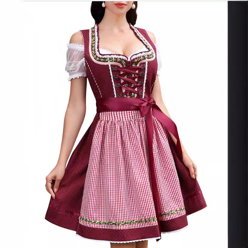 Halloween Maid Uniforme Barpool Femmes sexy Mini robe Dirndl