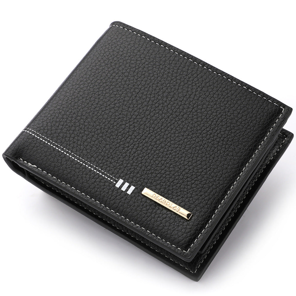 Multi-fonctionnel Fentes de cartes multiples Retro Portefeuille Court Homme