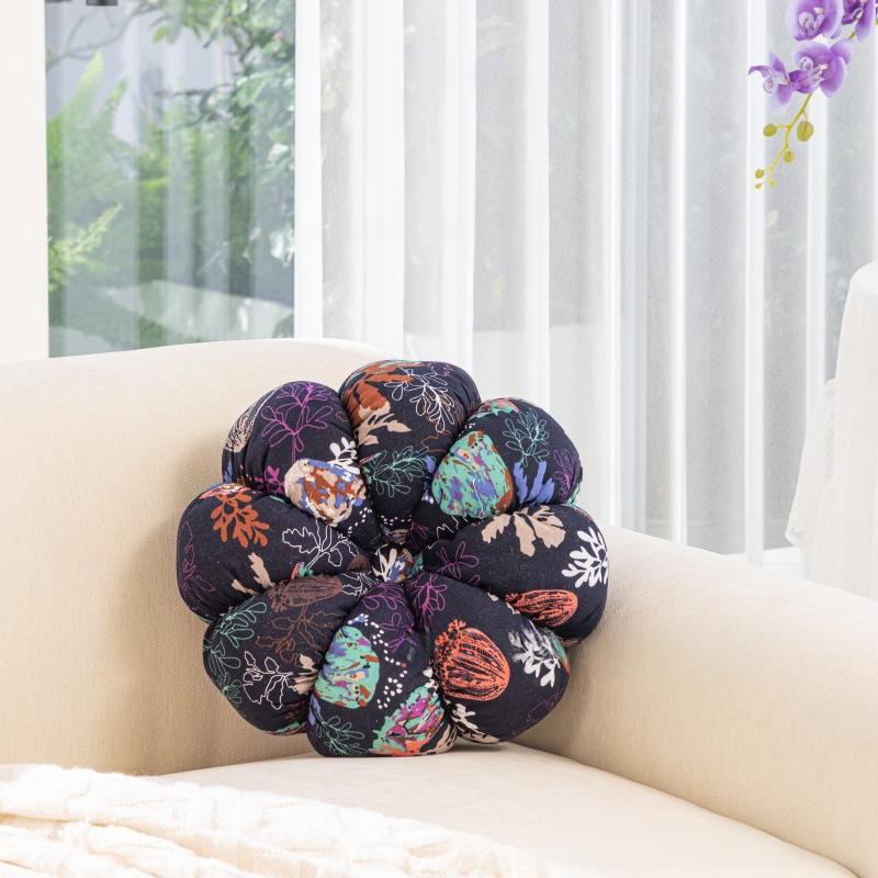 Coussin de siège en citrouille de type bohème et oreiller