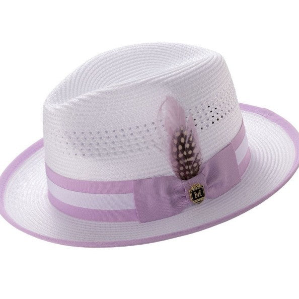 Feather-colored jazz hat for sun protection